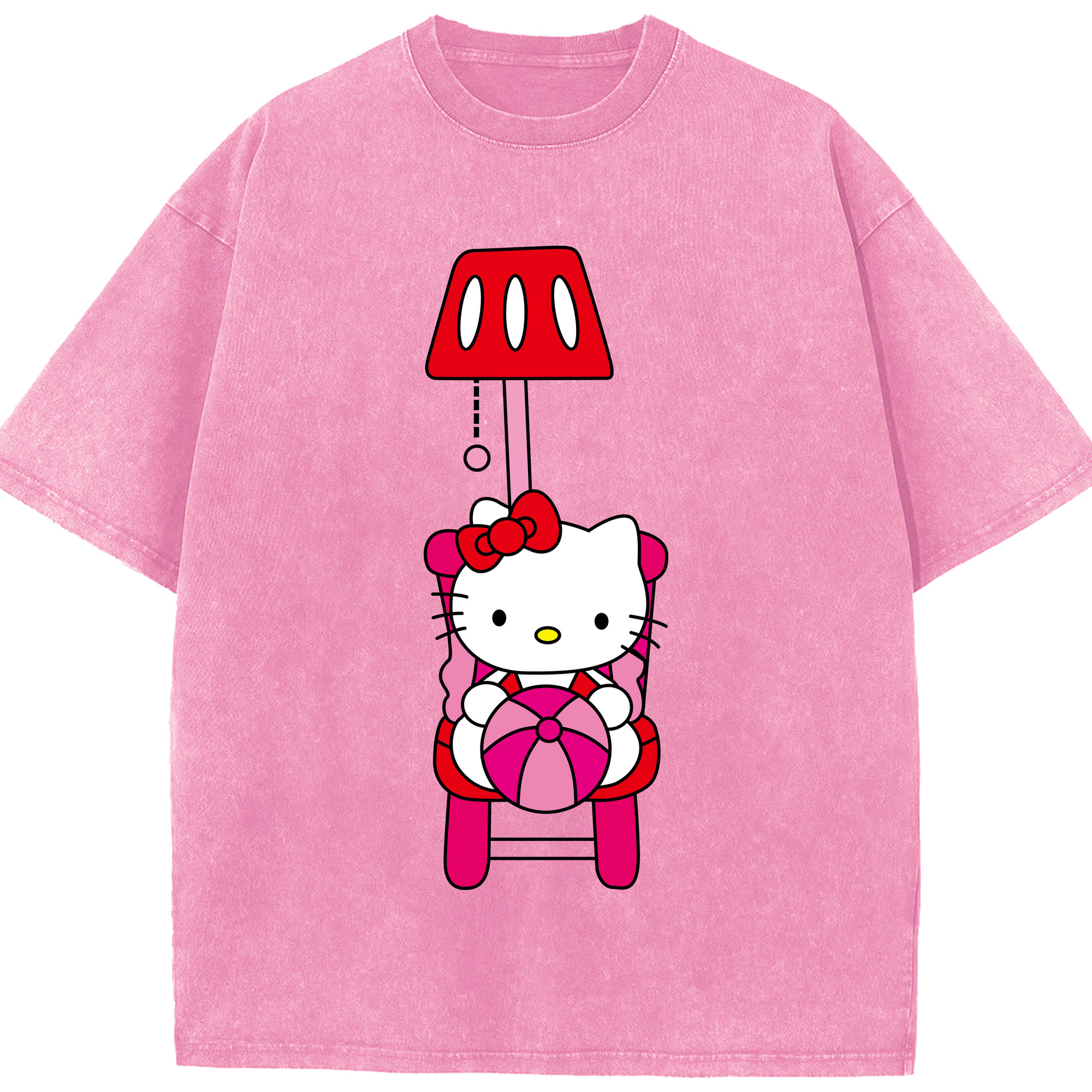 （画像用） Hello Kitty ハローキティ 綿100% ヴィンテージ風 半袖Tシャツ（フロントプリント）